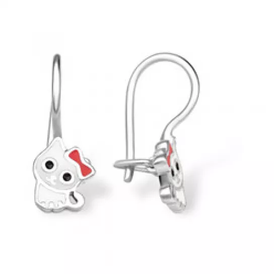 Серебряные серьги 925, детские, с эмалью