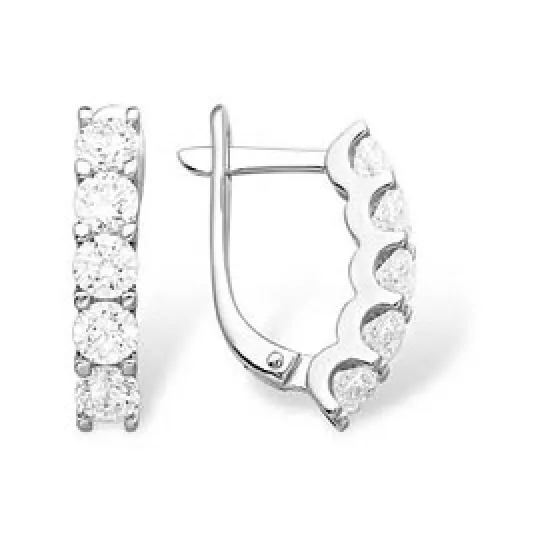 Серьги с фианитом из серебра