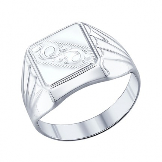 Кольцо-печатка из серебра