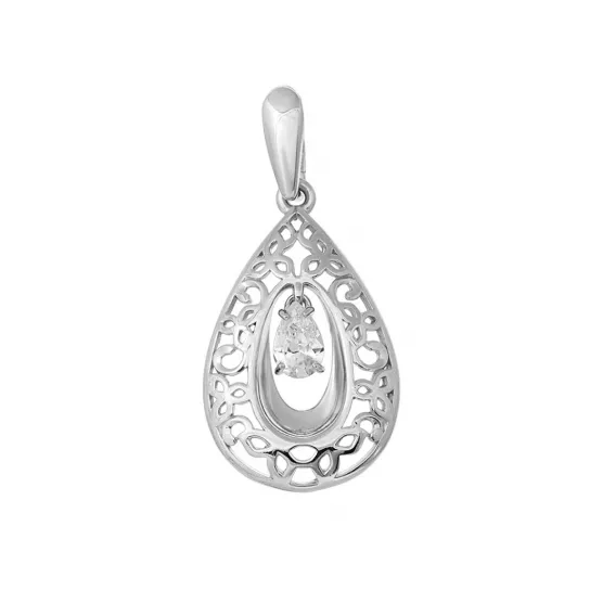 Серебряная подвеска 925, женская, с фианитом