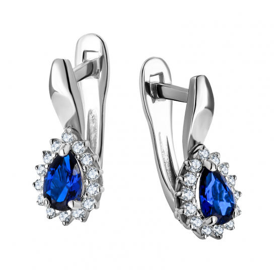 Серебряные серьги 925, женские, с фианитом