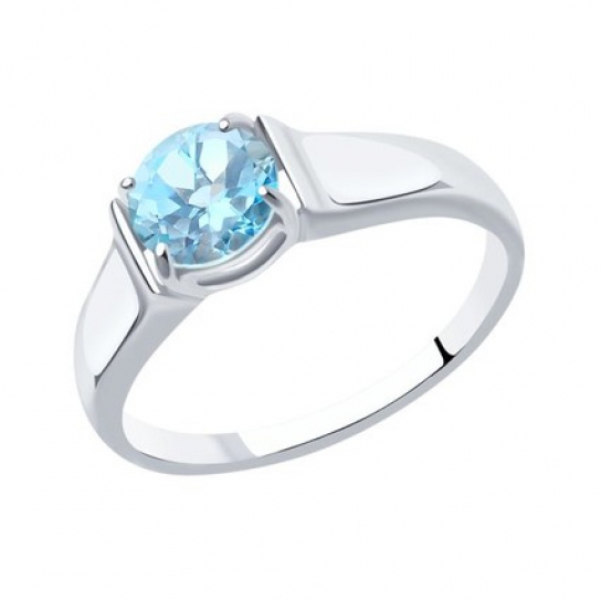 Серебряное кольцо 925, женское, с топазом, размер 16.5