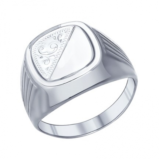 Кольцо-печатка из серебра