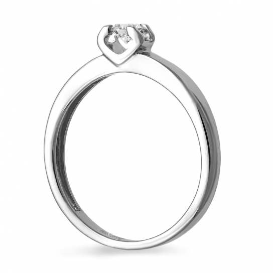 Золотое кольцо 585, женское, с бриллиантом, размер 17.5