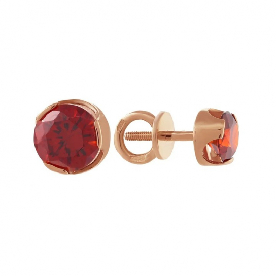 Пусеты с фианитом из золота