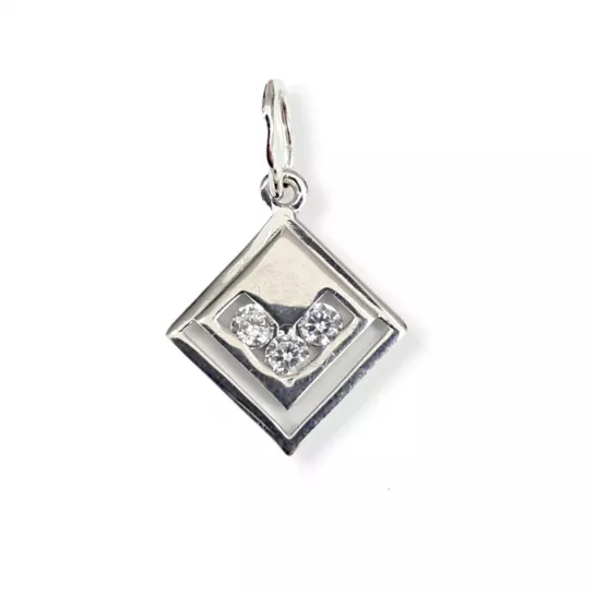 Подвеска с фианитом из серебра