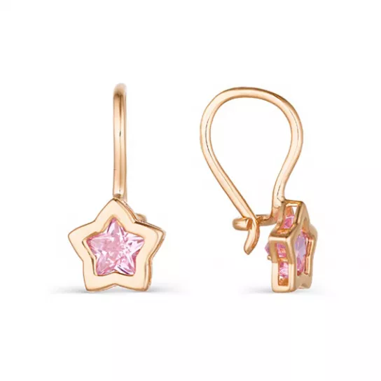 Серьги с фианитом из серебра