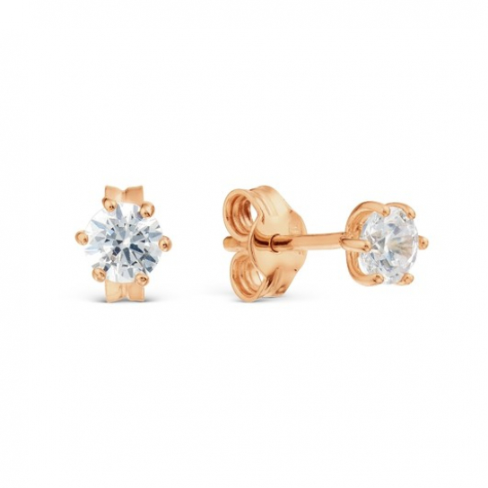 Пусеты с фианитом из золота