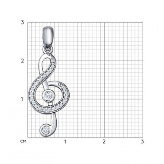 Серебряная подвеска 925, женская, с фианитом