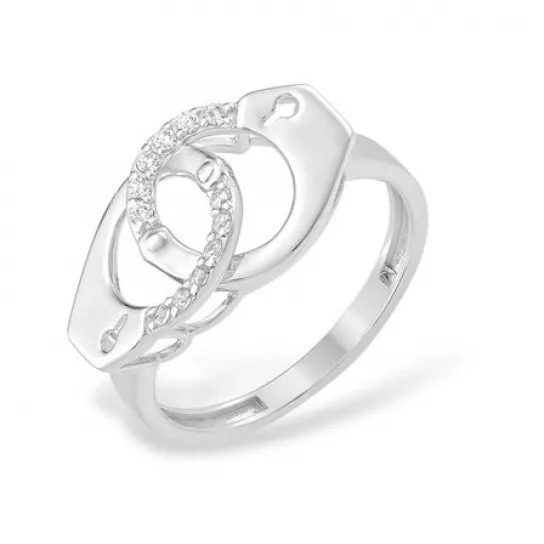 Серебряное кольцо 925, женское, с фианитом, размер 19