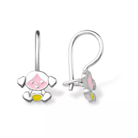 Серьги детские с эмалью из серебра