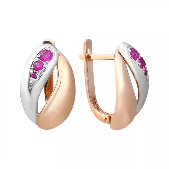 Серьги с рубином из золота