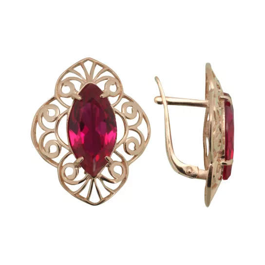 Серьги с корундом из золота