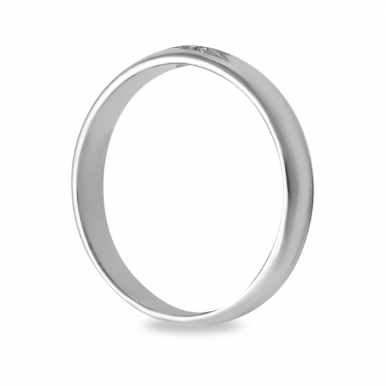 Серебряное обручальное кольцо 925, с бриллиантом, размер 16