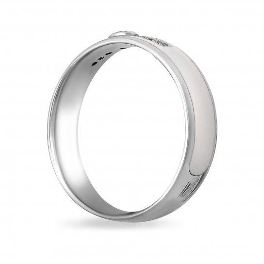 Серебряное обручальное кольцо 925, с фианитом, размер 18.2