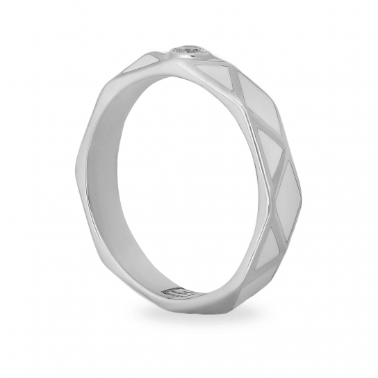 Серебряное обручальное кольцо 925, с фианитом, размер 17