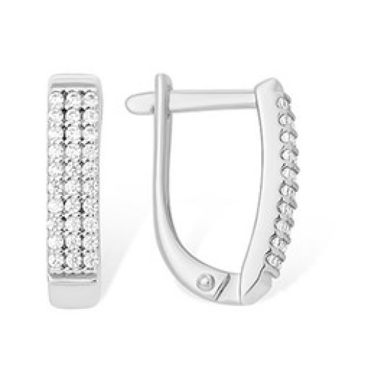 Серебряные серьги 925, женские, с фианитом