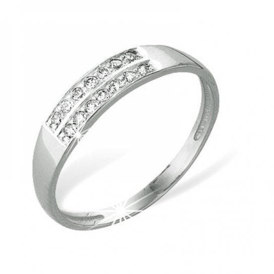 Серебряное кольцо 925, женское, с фианитом, размер 15.5