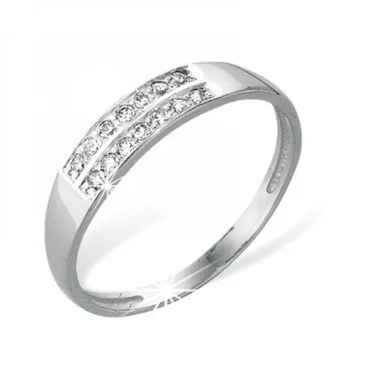 Серебряное кольцо 925, женское, с фианитом, размер 15.5