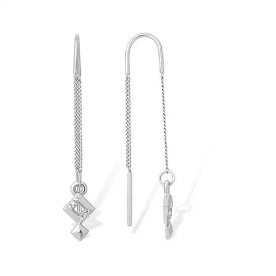 Серебряные серьги 925, женские, с фианитом