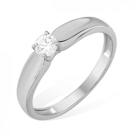 Серебряное кольцо 925, женское, с фианитом, размер 18