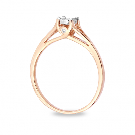 Золотое кольцо 585, женское, с бриллиантом, размер 16.5