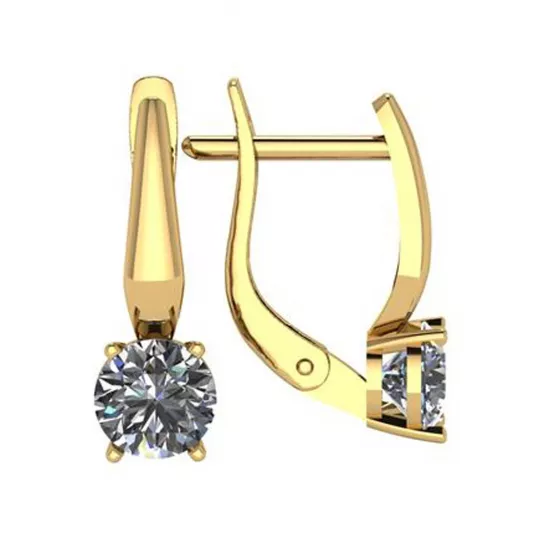 Золотые серьги 585, женские, с фианитом