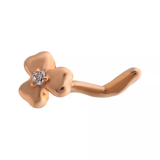 Пирсинг с фианитом из золота