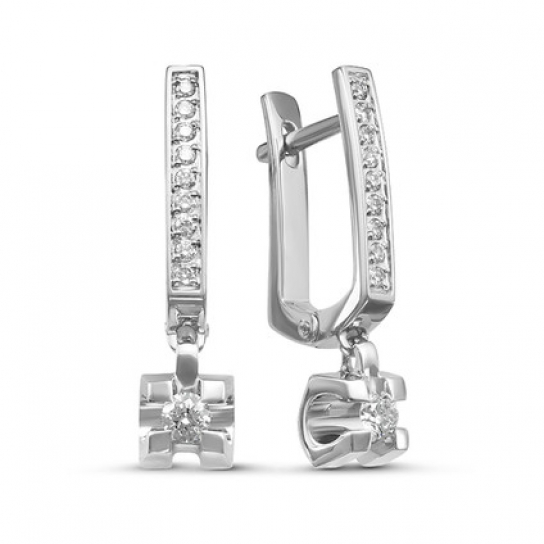 Золотые серьги 585, женские, с бриллиантом