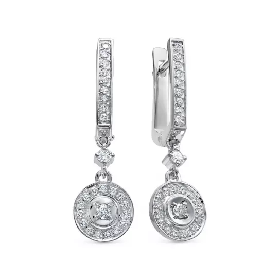 Золотые серьги 585, женские, с бриллиантом
