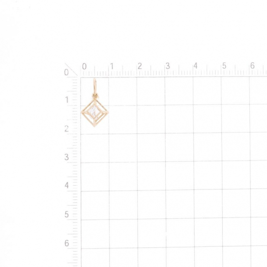 Золотая подвеска 585, женская, с фианитом