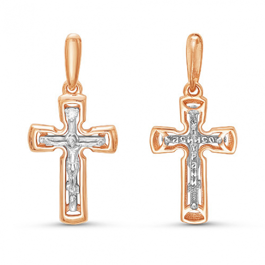 Золотой крестик 585 нательный, на шею