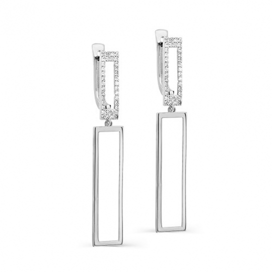 Золотые серьги 585, женские, с бриллиантом