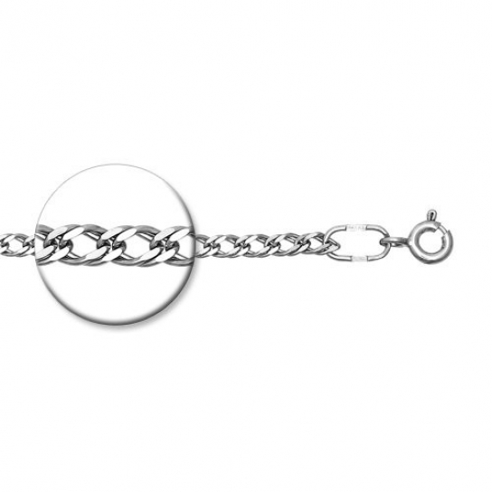 Серебряный браслет 925, плетение двойной ромб, длина 16 см