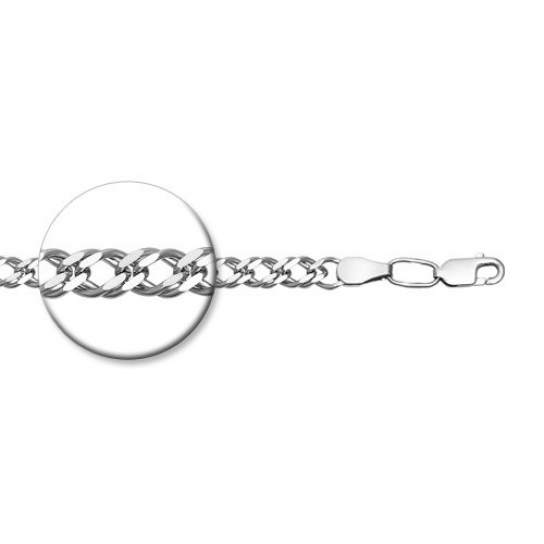 Серебряный браслет 925, плетение двойной ромб, длина 19 см