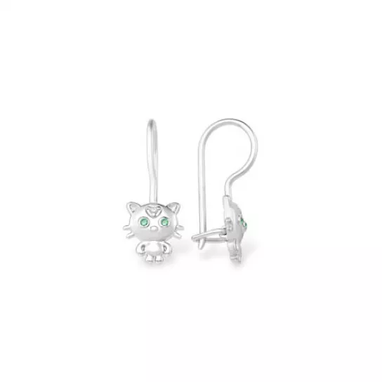Серебряные серьги 925, детские, с фианитом