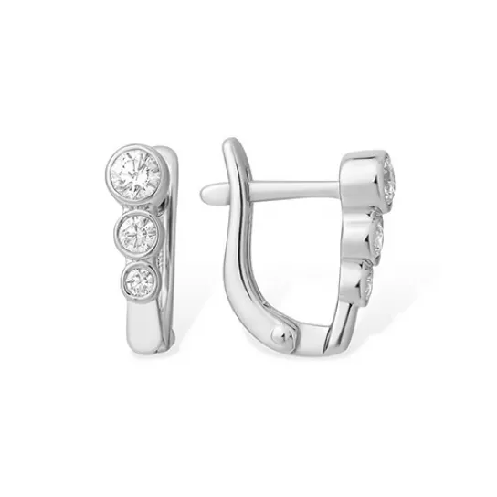 Серебряные серьги 925, детские, с фианитом