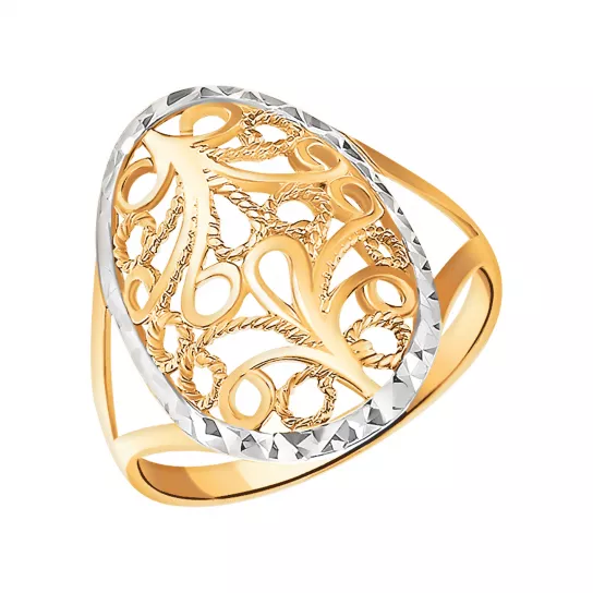 Золотое кольцо 585, женское, размер 17.5