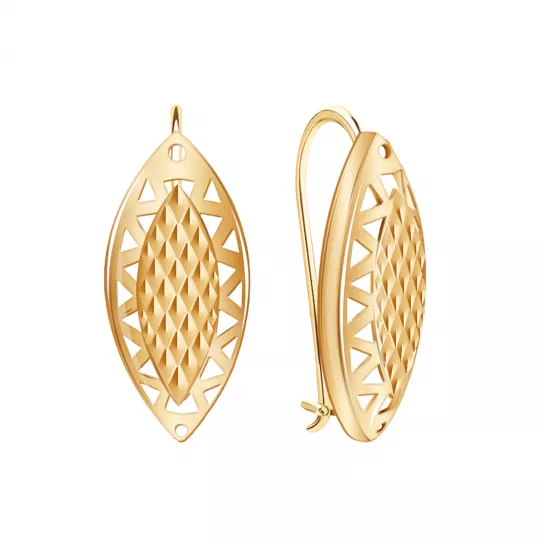 Серьги с фианитом из золота