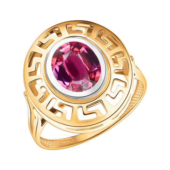 Золотое кольцо 585, женское, с фианитом, размер 21