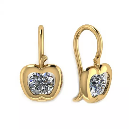 Серьги детские с фианитом из золота