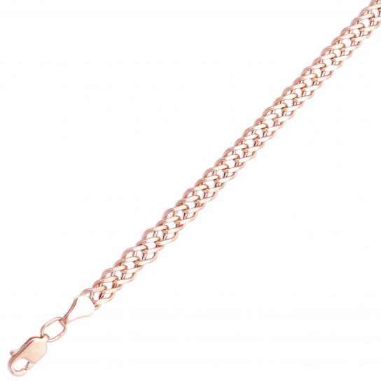 Золотой браслет 585, плетение двойной ромб пустотелый, длина 21 см