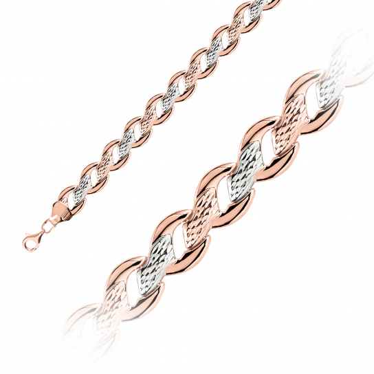 Золотой браслет 585, плетение фигурное, длина 19.5 см