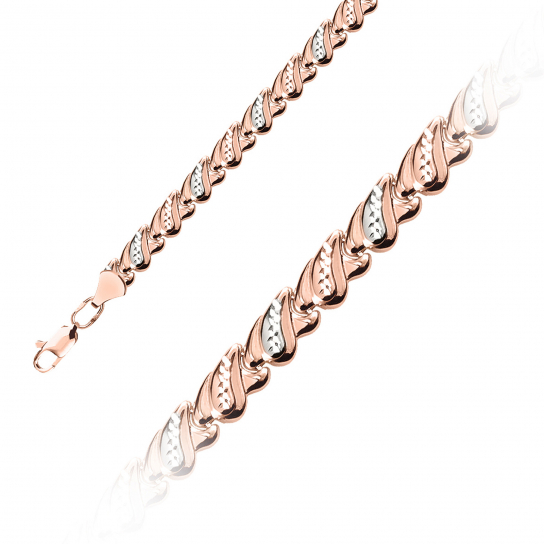 Золотой браслет 585, плетение фигурное, длина 17 см