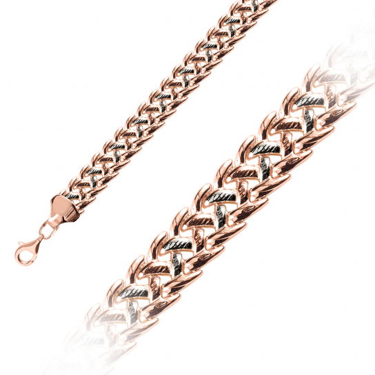 Золотой браслет 585, плетение фигурное, длина 18 см