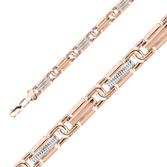 Золотой браслет 585, плетение фигурное, длина 20 см