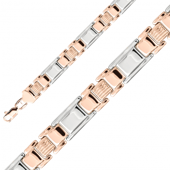 Золотой браслет 585, плетение фигурное, длина 21 см