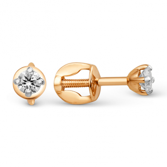 Пусет с фианитом из золота