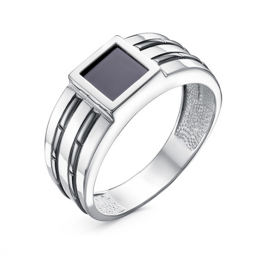 Кольцо-печатка с фианитом из серебра