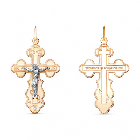 Золотой крестик 585 нательный, на шею